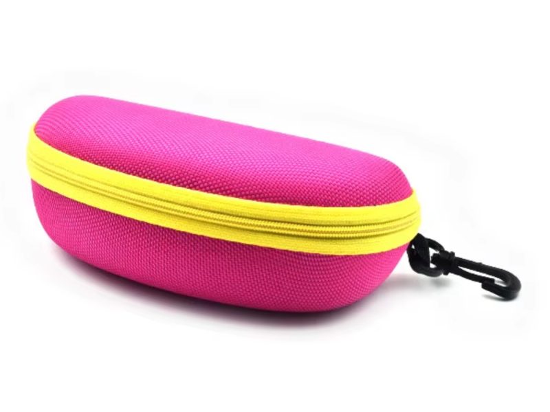 Brilleetui vanntett pink/gul