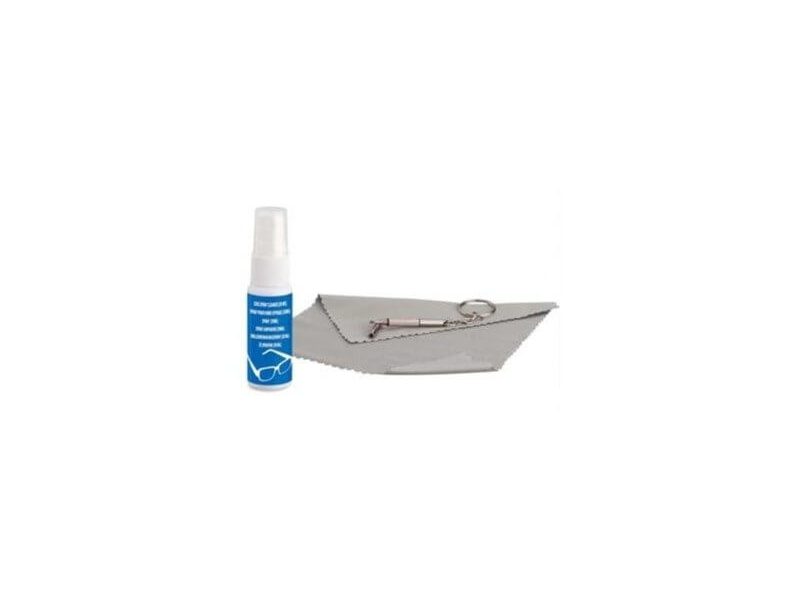 Brillerengjøringsspray med alkohol (20 ml) + våtservietter + skrutrekker